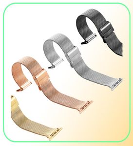 Loop Milanês para Watch Band 7 6 SE 5 4 44mm 42mm pulseira de aço inoxidável pulseira de metal de Iwatch Série 2 3 38mm 40m594499881