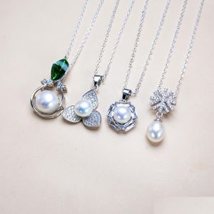 Schmuckeinstellungen Perlen Anhänger 925 Sliver 10 Stilkette für Frauen Mädchen Mode DIY Hochzeit Geschenk Drop Lieferung DHRB2