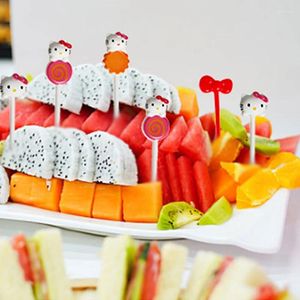 Gabeln 8pcs/Set Mini Picks für Kinder süße Obstgabel Bento Box Dekor wiederverwendbare Cartoon Kinder Snack Kuchen Dessert