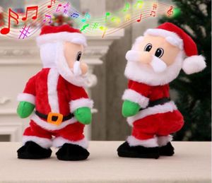 Twerk Santa Papai Noel Toy Toy Música de Xmas cantando dança Ed Wiggle Hip Doll Christmas Home Decoration Gifts3016152