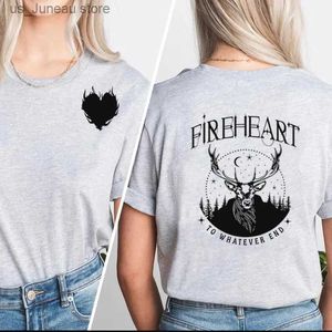 Camiseta feminina FireHeart para qualquer camiseta final mulheres Aelin Galathynius T Trono de camiseta de vidro Acotar Terrarasen Sarah J Maas Bookish 1 T240415