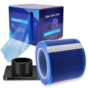 Supplies 1200 Sheets Tattoo Barrier Film Roll 4'x6' Blue Disposable Protective Film Barrier Tape with Dispenser Box for Tattoo Accesories