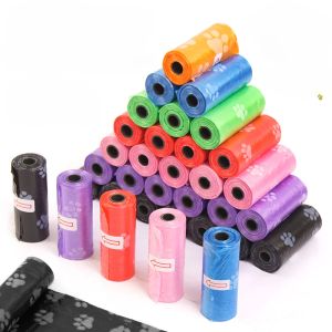 Pet Poop Bags Disposable Dog Waste Bags Bulk Poop Bags with Leash Clip and Bone Bag Dispenser 5 Rolls of 75 Pcs Bags