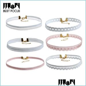 Hänge halsband kvinnor spetsar chockers moment trendiga bijoux femme chokers för kvinnor krage mujer maxi uttalande halsband droppe Deliv dhm06