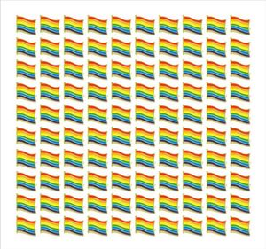 Cały 100pcs gejowskie szpilki dumy LGBTQ Rainbow Flag Brooch Pins for Ubrania Dekoracja H1018242B4350435