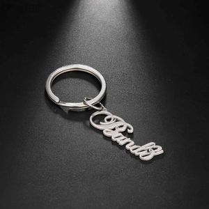 Key Rings Sipuris Personalized Custom Name Letter Keyring Unique Stainless Steel Key Chain For Women Man Customization Keychain Gifts New 240412