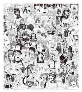 Car sticker 10/50/100pcs Anime Sexy Pinup Girl Hentai Waifu Stickers for Laptop Phone Case Guitar Car Skateboard Black and White Decal1362344