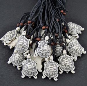 Jewelry whole 12pcsLOT men women039s yak bone carved lovely white Sea Turtles charms Pendants Necklaces Gifts MN3309655633