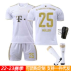 2223 Bayern de Jerseys de futebol Bayern Número branco 17 Mane 4 Dricht 25 Muller Jersey Football Set Sportswear