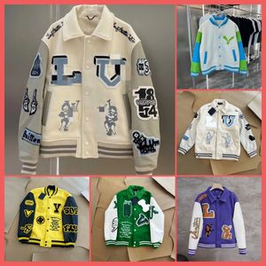 2024SS Ny Letterman Jacket L Vintage Bomber Coats 11 Letter Brodery Autumn Men Baseball Jackets Hip Hop Varsity High Quality