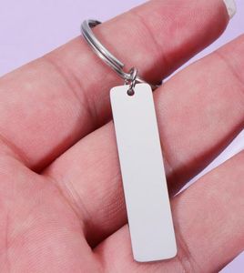 Stainless Steel Stamping Blank Rectangle Keychain Engraving Metal Plate For Bar keychain Mirror Polish Key Chain9070978
