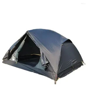 Tendas e abrigos Ultralight 20d pano revestido de silicone 2 pessoas preto huba tenda de alumínio anti-tempestade de luxo de luxo à prova de vento turista ao ar livre