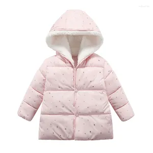 Down Coat Children's Clothing 2024 Winter Girls Jacket Casual Cute Hooded Long-sleeved Warm Outerwear 1-4