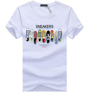 Mens Designer T Shirt Letter Sneaker Print Casual Short Sleeve Black White Fashion Men High Quality Tees Tops6283336