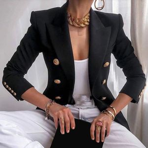 Damskie garnitury Blazer dla kobiet eleganckie płaszcz guziki solidne roboty biznesowe biuro biuro biuro Blazery Slim Casual