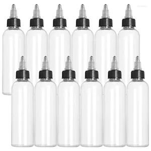Lagringsflaskor 50 st 30-120 ml Clear Pet Plastic Squeeze Dispensation med Black Twist Caps Tattoo Ink Containers For Crafts Art Lime Oils