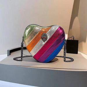 2024 New Kurt Geiger Eagle Head Rainbow Patch Heart Shaped Women Shoulder Bag Brand Colorful Fashion Mobile Phone Crossbody Bag