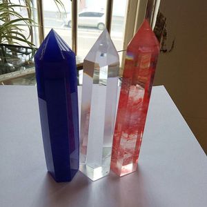 3pcs azul derretido transparente fusão vermelha derretia quartzo de cristal ponto de cristal unicuspid smelting quartzo de cristal cura