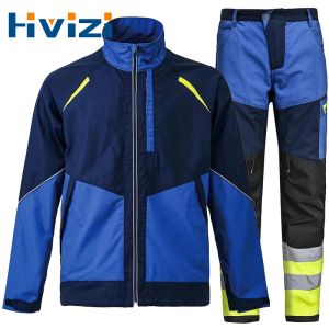 Hosen reflektierende Arbeitskleidung für Männer hohe Sichtbarkeitsjacke und Hi Vishosen Set Workshop Mechanische Reparaturen Uniformen