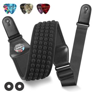 Вешалка Lekato Guitar Strap Bass Eletric Acoustic Регулируемые не скользящие наплечники для гитаристов с тяжелыми гитарами