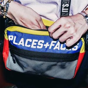 Places Faces Pacchetto Streetwear Casual Classic Reflective Crossbody Borse Hip Hop Satchel Backpack2954