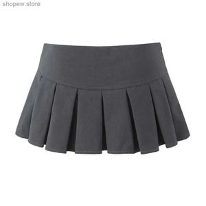 Skirts Y2K Grey Pleated Skirt Women Spring Fashion Hot Sweet Super Short Skirt Sexy Low Waist Bow Tied Slim Mini Skirts