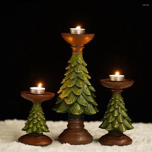 Titulares de vela 12 15,5 27,5 cm Árvore de Natal Candlestick Decorações da atmosfera prateleira para a sala de estar.