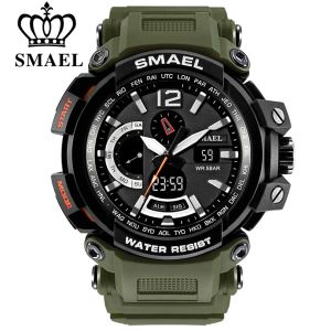 Uhren SMAEL TOP Brand Sport Watch Men Digital Uhren 5BAR WASGERFORTE MILI -DUAL -Display -Armbanduhr Relogio Maskulino 1702