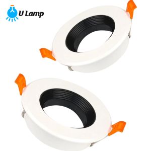 2pcs Kunststoff weiß schwarzer LED Deckenleichte Quadratmodell DOUBLE KÜCHE KITCHE KITCHE Downlight Rahmen eingebettete Lichtquelle