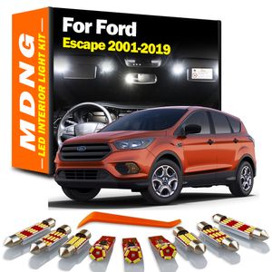 MDNG para Ford Escape 2001-2013 2014 2015 2016 2017 2018 2019 Lâmpada de lâmpada de lâmpada de placa LED Mapa de interiores Dome Kit Bulbs de carro Canbus