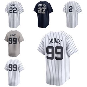 Jersey de beisebol costurada Aaron Juiz Derek Jeter Juan Soto Giancarlo Stanton Home Away Jersey Homens Mulheres Juventude