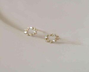 Goldtutu Pure 9K Gold Earrings Zircon Small Garland Fashion for Teens2021 Trend EarringStuds3406539