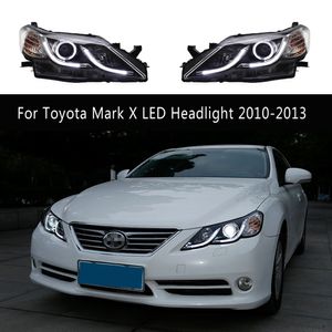 Front Lamp For Toyota Mark X LED Headlight 10-13 DRL Daytime Running Lights Streamer Turn Signal Indicator Headlights High Beam Angel Eyes