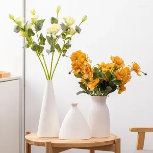 Вазы скандинавский стиль белый керамический ваза дома украшение кофейни