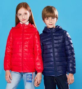 90％ダウン冬のジャケットボーイの子供の子供の子供ライトコートフード付き薄い暖かいボーイズアウターウェア2 4 6 8 10 12 14 16年2011022348081