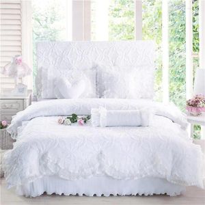 Bedding define Juego de Cama Encaje Acolchado Grueso 40 Algodn Para Princesa Coreana Nias