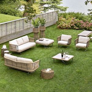 Leisure Rattan Outdoor Möbel Nordische Gartensofas Homestay Villa Garden Home Probo -Sonnenschutztisch und Stuhl Set