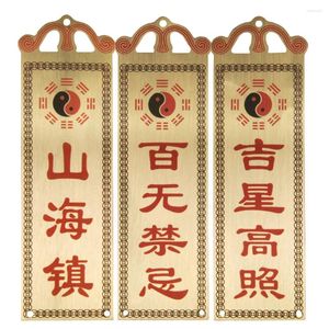 Dekorativa figurer feng shui kinesisk ren koppar målad bronsmedalj god hälsa absorberande rikedom lyckligt hängande hemdekoration