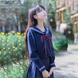 New Japanese Style Korean Kawaii Girls JK High School Uniform Girls Women Sailor Suit Uniforms Anime Cosplay Pleated Skirt Sets