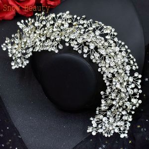 A107 kryształowe normy ślubne srebrne opaski ślubne na głowę druhna biżuteria do włosów akcesoria dla kobiet i dziewcząt