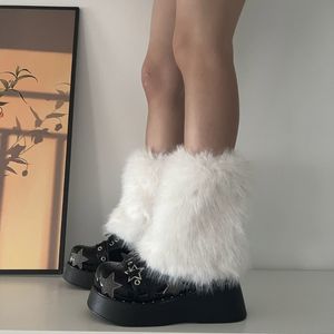 Faux Furs Leg Warmer,Y2K Warm Cozy Fuzzy Leg Warmer Boot Cuffs Cover for Womens