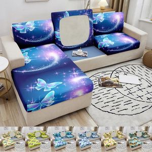 Sandalye elastik kanepe koltuk yastık kapağı kanepe slipcover 3D Galaxy kelebek baskı koltuğu oturma odası dekorasyonu için