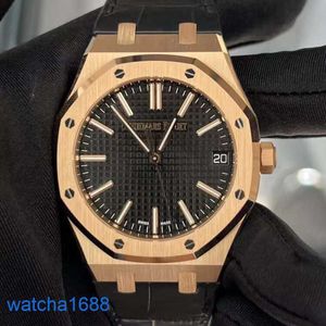 AP Wrist Watch Montre Royal Oak Series 15510OR.OO.D002CR.02 Rose Gold Black Face Mens Fashion Leisure Business Watch