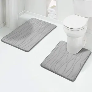 Teppiche Homaxy 2pcs Badezimmer Teppich Set nicht rutschfestes Duschkissen weiche Speicher Schaumtoamthab