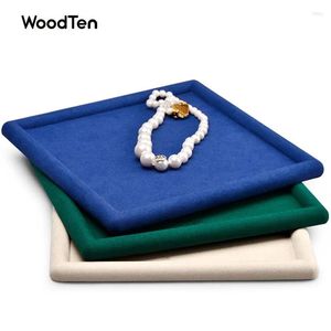 Płyty dekoracyjne Wooden Premium Premium Mikrofibry Biżuteria Organizator Tray Organizator do wisiorka naszyjnika Dostosowywana