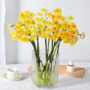 Decorative Flowers Artificial Daffodil Codex Soft Rubber Feel Home Decoration Ornaments Wedding Handmade