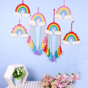 Dekoracyjne figurki 2024 Rainbow Macrame WALE WAKING FOR GIRLS TASSEL TOBESTRY SZCZECZA KAWAII Dekorowanie pokoju dziecięcego