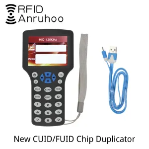 Ringar Ny engelska Replicator RFID Duplicator 13.56MHz NFC Smart Chip Card Reader Cuid/Fuid Keychain Writer Encryption Crack Copier