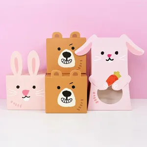 Opakowanie prezentów 5PCS Cute Pink Ear Bear Candy Box na urodziny imprezę na przyjęcie wielkanocne przysługę przekąsek opakowanie baby shower