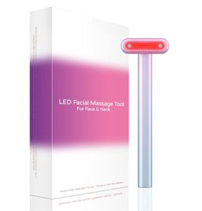 Face Massager 4 i 1 hudvårdsverktyg Röd ljusterapi för Neck EMS Mikroström Massage Anti Aging Skin Drawing Beauty Wand 22102699986